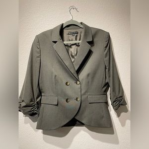 Antonio Melani 3/4 Ruched Sleeve Blazer Jacket (Size 14)